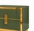 Olive Green Glass Nightstand with Recessed Brass Plinths, Italy, Set of 2 For Sale - Image 4 of 11