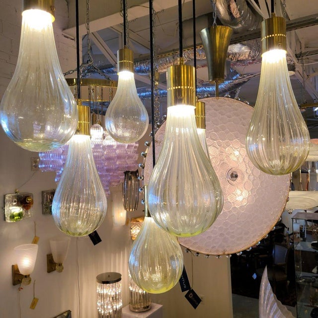 1970s Mid Century Modern, Murano Glass Pendant Chandelier For Sale In Dallas - Image 6 of 13