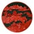 Oriental Asian Black Red Lacquer Round Relief Scenery Accent Box For Sale
