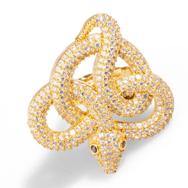 Early 21st Century Majestic Diamond Snake Chunky Adjustable Ring, Size 4 For Sale - Image 5 of 9