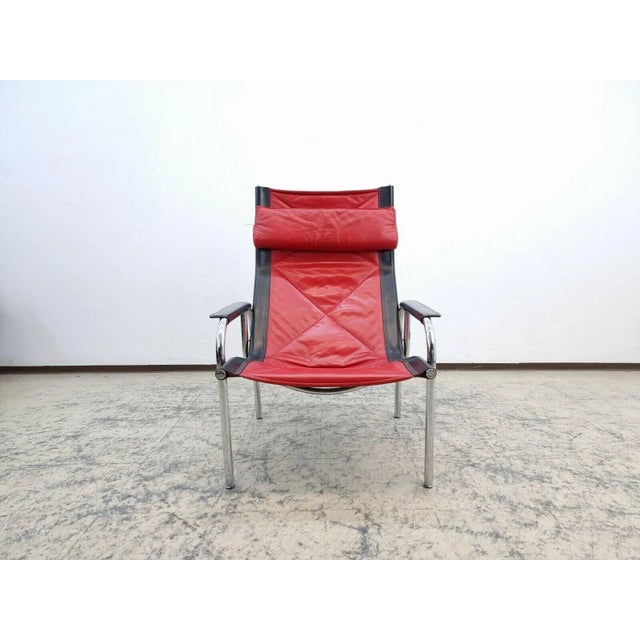 Hans Eichenberger Leather Strässle Armchair by Hans Eichenberger For Sale - Image 4 of 12