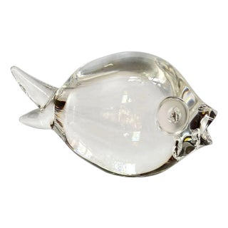 Large Vintage American George L. Thompson for Steuben Crystal Fish For Sale