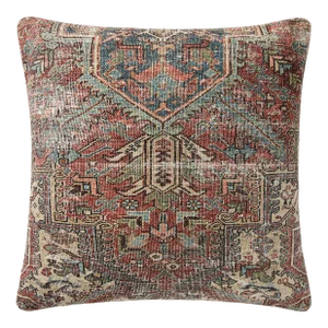 Amber Lewis x Loloi Redwood Rust / Multi 18" x 18" Cover Only Pillow