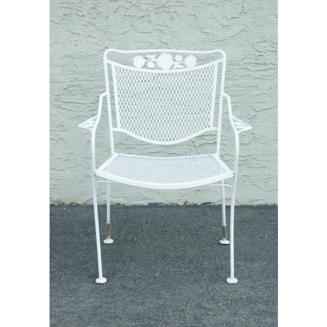 Traditional Vintage Wrought Iron Garden Chairs - Set of 5 For Sale - Image 3 of 13