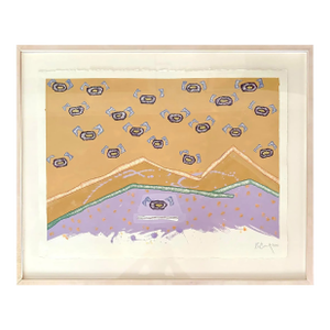 Barbara Beck Framed 2000 Abstract Watercolor Painting on Paper - Signed/Dated/Original Wood Frame