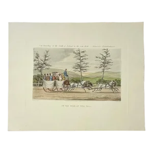On the Road at Full Pace, Original Print, 1856, Unframed