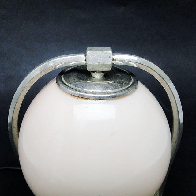 Glass and Metal Table Lamp, Germany, 1930s For Sale - Image 3 of 7