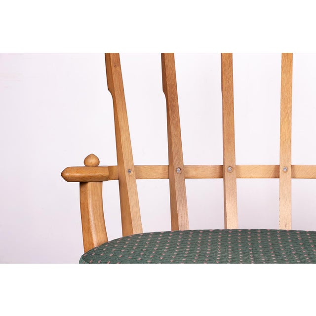 Large French Lounge Chair in Oak by Guillerme et Chambron for Votre Maison, 1960s, in Flawless conditions. Designed 1960...