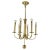 Elegant brass six arm chandelier with minimal contours and original patina. Up to 250V (Europe/UK Standard).The wiring of...