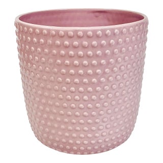 1980s Vintage Boho Chic Minimalist Lavender-Pink Hobnail Planter For Sale