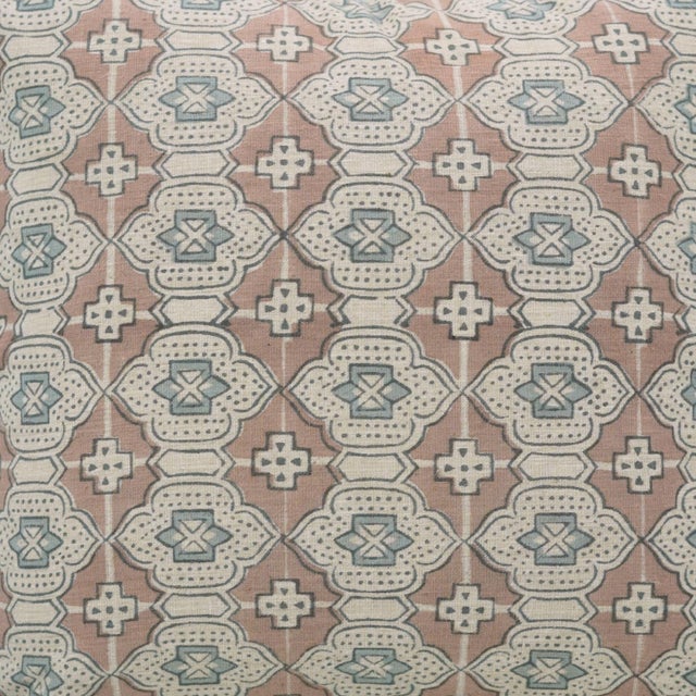 Textile Fabdivine Handmade Block Print Linen Blend Lumbar Pillow Cover 14x20 Inches-Jharoka Design For Sale - Image 7 of 9