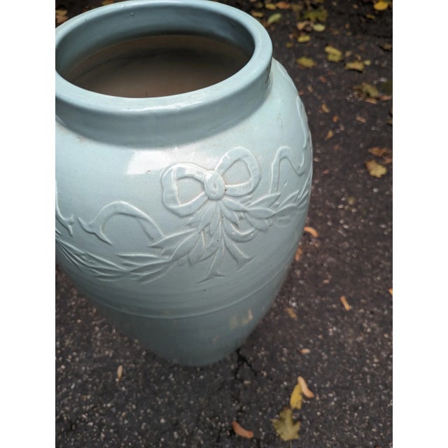 Vintage French Ceramic Urn. No drainage hole. No chips or cracks. The opening is 6.25" round.
