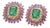 3.25 cts Natural emerald and 3.76 cts pink sapphire earring in 14k gold For Sale