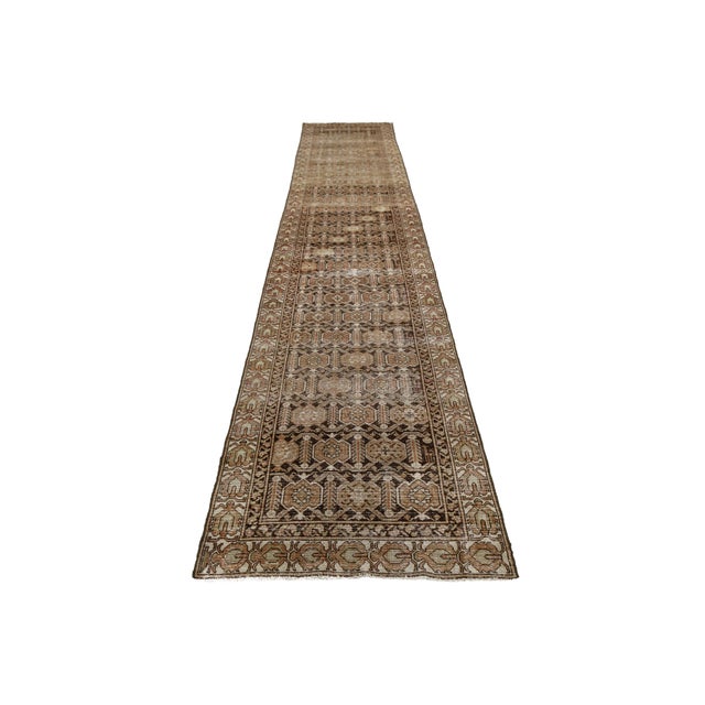 19th Century Antique Malayer Wool Runner Rug With Geometric Trellis Motif For Sale - Image 10 of 10