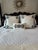 Traditional Set of 3 Pillows. Two Oversized Ankasa Embroidered Euro Pillows With 1 Coordinating Lumbar – For Sale - Image 3 of 12