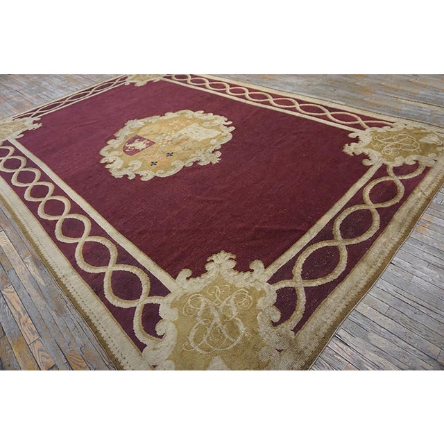 Mid 19th Century English Axminster Carpet Armorial Carpet: Size: 9' x 13' 3"
