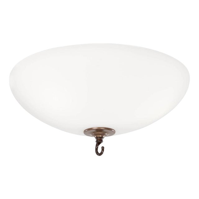 Stävie Ceiling Lamp in Oxide Brass and Matte White Glass For Sale