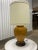 Large porcelain ginger jar table lamp, with burnt orange crackle glaze finish, hardwood base, brass trim, and large...