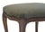 French Mid 20th Century Vintage Low Stool French Louis XV Style Bench Green Velvet Carved Wood For Sale - Image 3 of 4