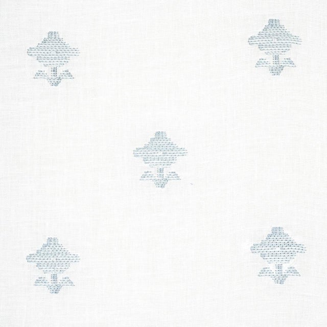 Schumacher Sample - Schumacher Rubia Sheer Fabric in Sky For Sale - Image 4 of 5