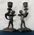 Gothic Pair Vintage Maitland-Smith Cast Bronze Cherub Candlestick Holders For Sale - Image 3 of 8
