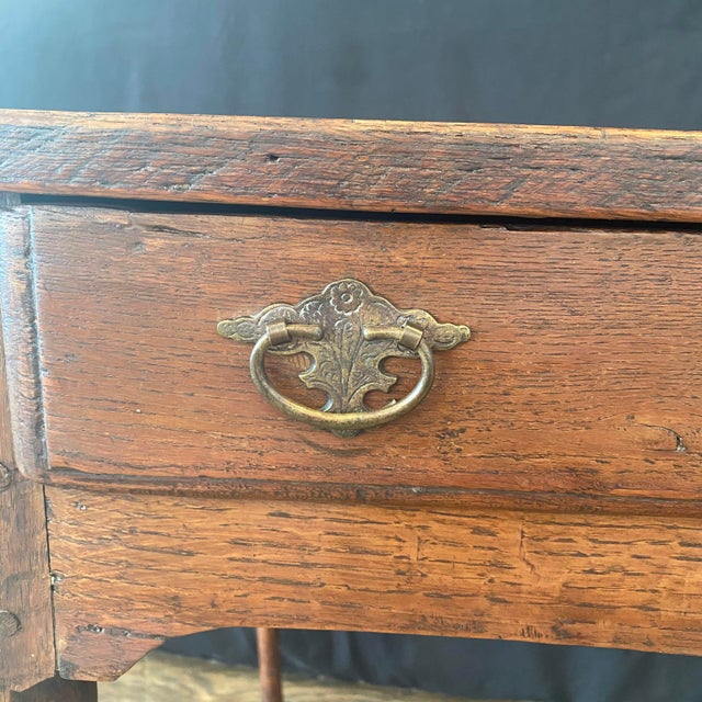 Late 18th Century English Georgian Oak Side Table With Drawer For Sale - Image 13 of 14