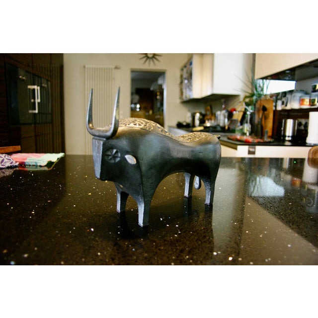 Stylized Bull in Patinated Bronze by José Luis Sanchez Fernandes, Spain, 1960s For Sale - Image 4 of 10