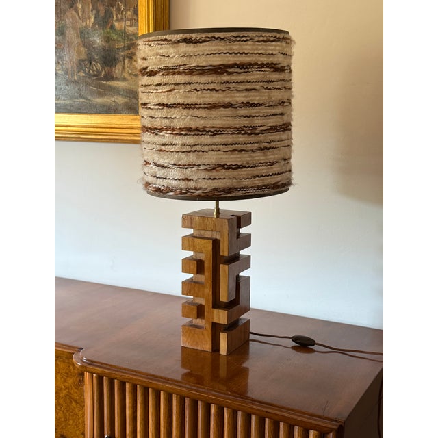 1970s Hollywood Regency Wood Table Lamp For Sale - Image 12 of 12