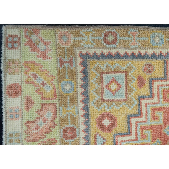 Turkish Oushak Rug 3' x 7'8" #19076 For Sale - Image 4 of 8