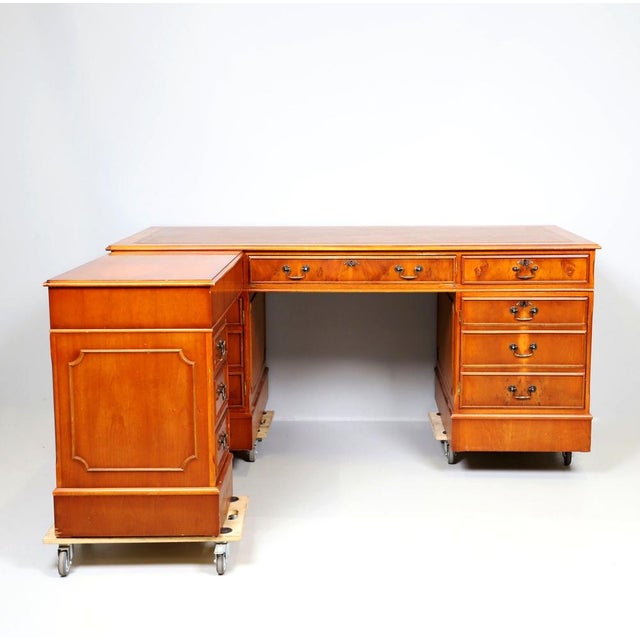 Large L-Shaped Executive Desk in Wood For Sale - Image 5 of 9