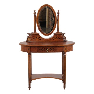 Rho Mobili Louis XVI Inlaid Vanity Dressing Table For Sale