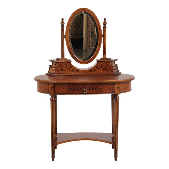 Rho Mobili Louis XVI Inlaid Vanity Dressing Table For Sale