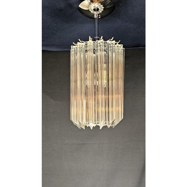 Vintage Murano Glass Prism Ceiling Lamp in the style of Venini, Venice, Italy, 1970s For Sale - Image 3 of 10