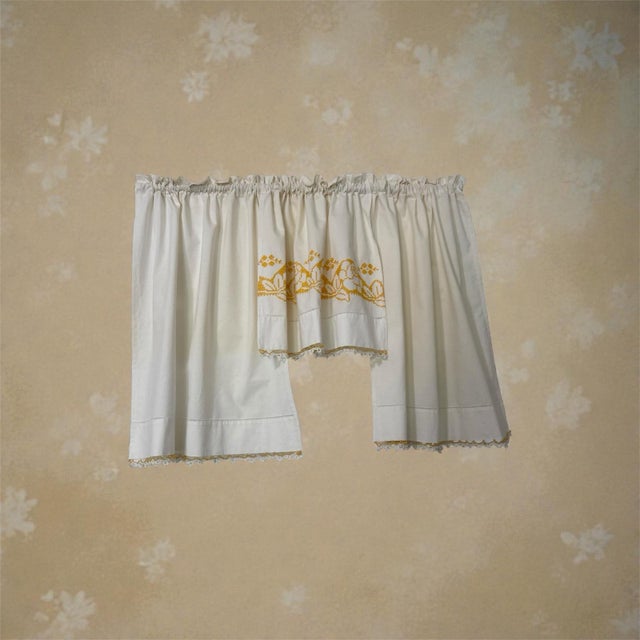 Textile Upcycled Handmade Curtains 30x36 Each Panel For Sale - Image 7 of 12