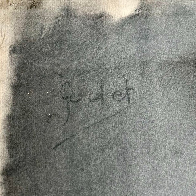 Vintage Boho Sketch of Man on Paper For Sale In West Palm - Image 6 of 6