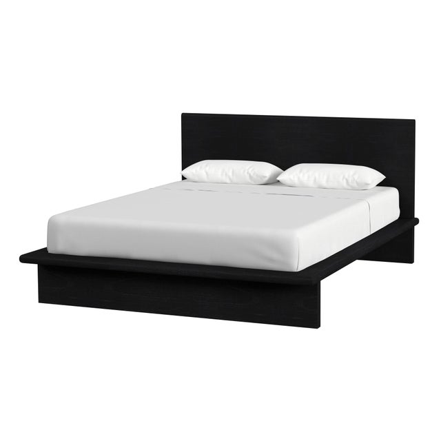 Wood Halmstad Wood Platform Queen Bed, Black For Sale - Image 7 of 7