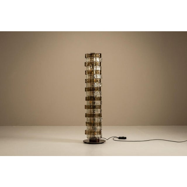 AVMazzega LT 378 Floor Lamp in Mixed Crystal and Tobacco Glass by Carlo Nason for Mazzega, 1970s For Sale - Image 4 of 16