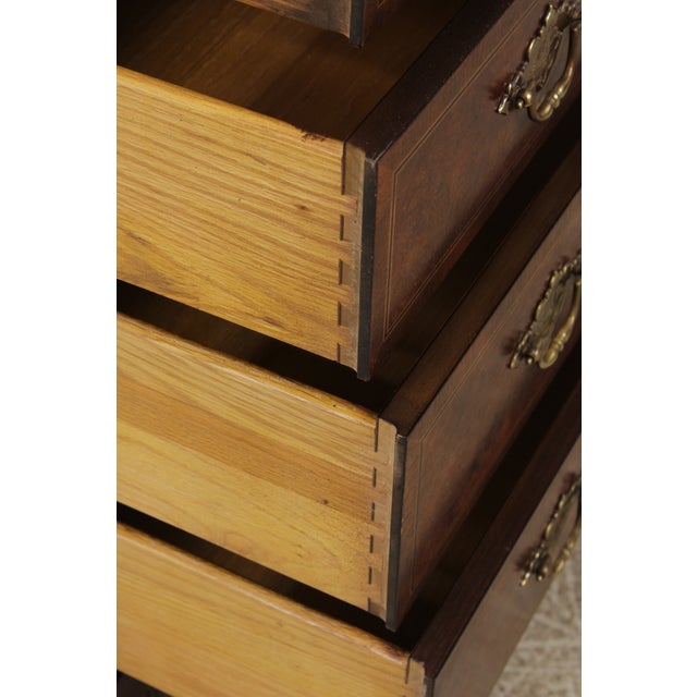 Pair Baker George III Burl Walnut Bachelor Chests For Sale In Philadelphia - Image 6 of 17