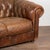 20th Century English Vintage Brown Leather Chesterfield Three Seat Sofa For Sale - Image 12 of 14