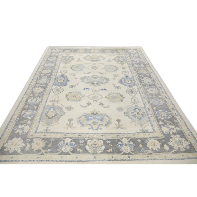Modern Turkish Oushak Rug 8'10" x 11'10" For Sale In Houston - Image 6 of 7