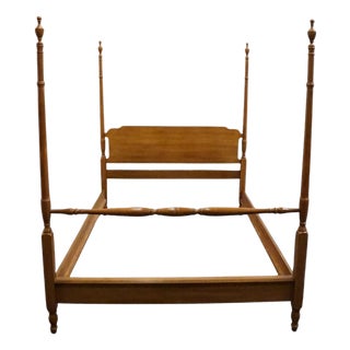Sprague & Carleton Solid Hard Rock Maple Colonial Early American Full Size Four Poster Bed 210-B400-784 For Sale