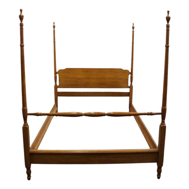 Sprague & Carleton Solid Hard Rock Maple Colonial Early American Full Size Four Poster Bed 210-B400-784 For Sale