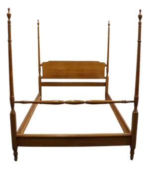 Sprague & Carleton Solid Hard Rock Maple Colonial Early American Full Size Four Poster Bed 210-B400-784