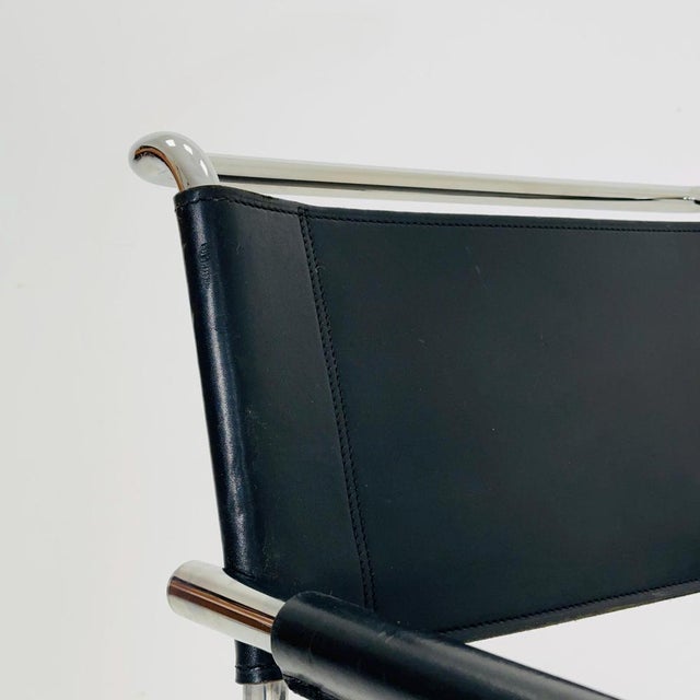 Vintage S34 Cantilever Chair in Black Leather by Mart Stam for Thonet, 1980s For Sale - Image 5 of 11