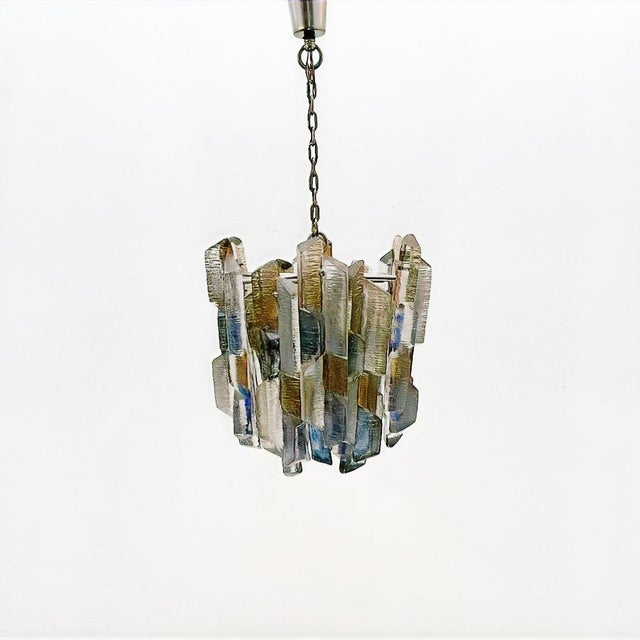Ice Glass Chandelier by J.T. Kalmar, 1960s For Sale - Image 6 of 6