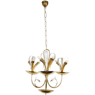 Italian Modern Floral 1940s-1950s Chandelier For Sale