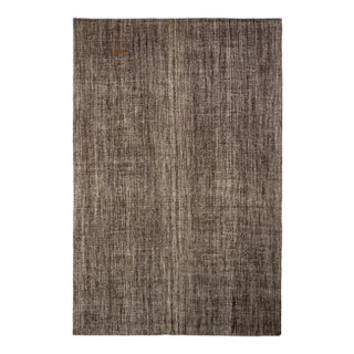 Vintage Mid-Century Gray Kilim Rug Solid Striped Pattern For Sale