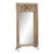 Antique Indian Bleached Teakwood Carved Door Frame C. 1880, With a Mirror Added on Iron Legs For Sale