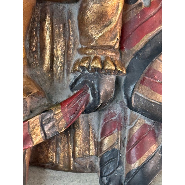 Plastic Vintage Venetian Style Polychrome Figural Wall Brackets - A Pair For Sale - Image 7 of 11
