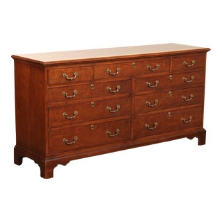 Hickory White Georgian Style Walnut Double Dresser For Sale